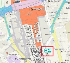 新宿南口ニトリ地図